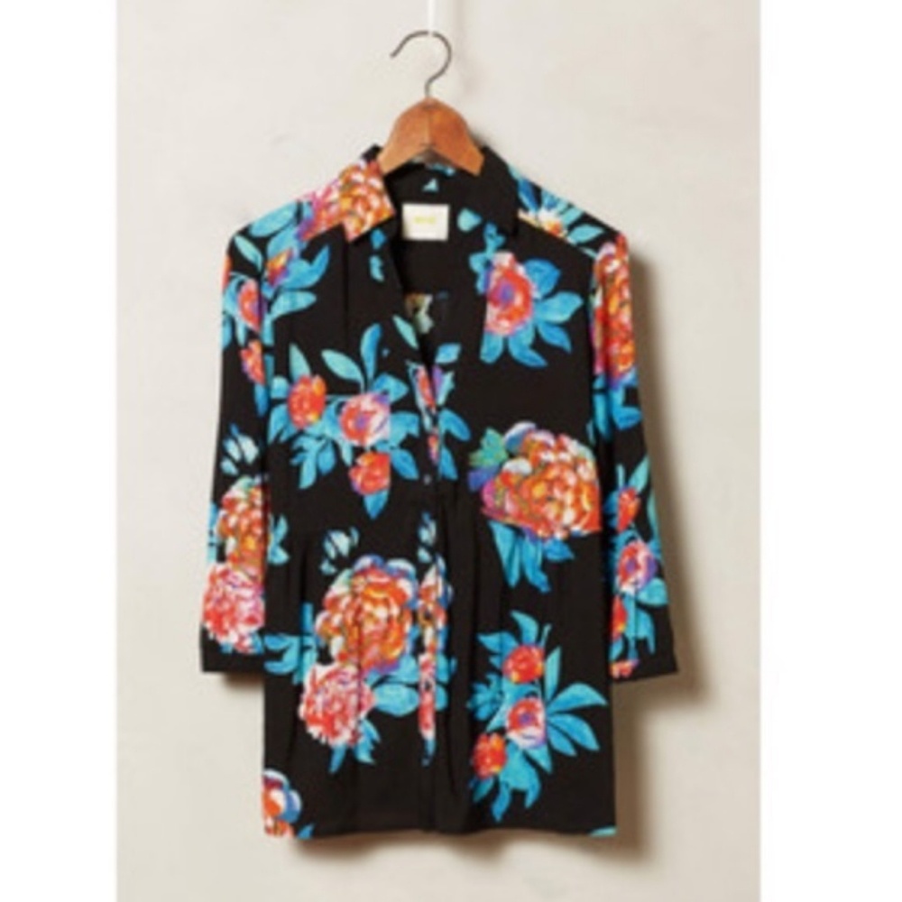 Anthropologie Maeve Woodland Walk buttondown shirt